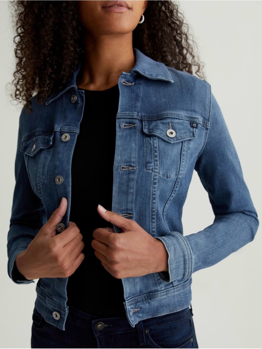 Ag Adriano Goldschmied Medium Blue Denim Jacket